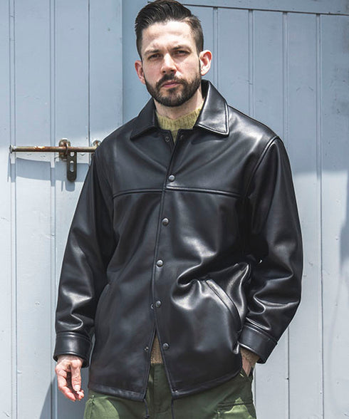 MR.OLIVE / SKOOKUM COLLABORATION / LAMB LEATHER COACH JACKET ミスターオリーブ/スクーカムコラボ / ラムレザーコーチジャケット